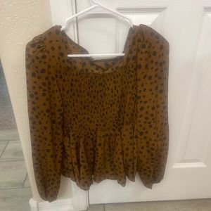 Leopard print long sleeve top